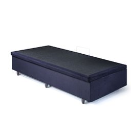 Cama Box Baú Solteiro 88x188x34 Cm Suede Preto com Pistão a Gás - 2