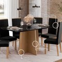 Ver imagem 5 de Mesa para Sala de Jantar 160x90cm Isa Amarelo/Mel/Preto
