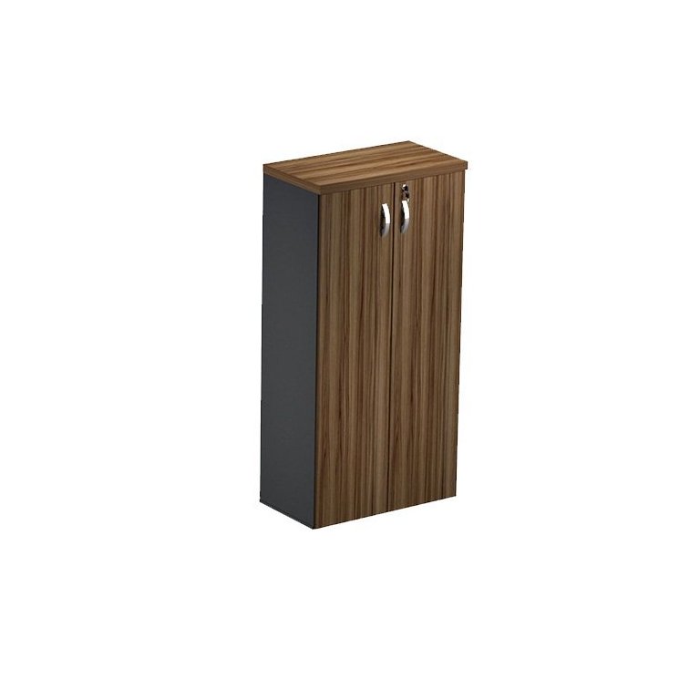 Armário Alto Fechado 2 portas MARANELLO Nogal/Preto 1,61×0,80×0,45m - 1355