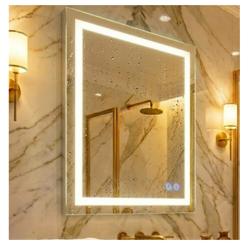 Espelho 80x100 cm LED 3 Cores 6500k Banheiro com Desembaçador Função Desembaçadora 100x80