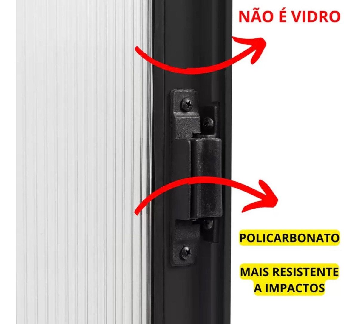 Janela Vitro de Alumínio Branco 2 Folhas 40x60 Policarbonato Anúncio com Variação - 4