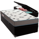 Ver imagem 1 de Cama Box Baú Preto e Colchão Light Espuma D33 Solteiro Ortobom