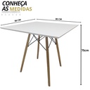 Ver imagem 5 de Mesa Jantar Quadrada Eiffel 80cm Branco MDF Charles Eames