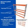 Mini Porta Palete Slim Mini Porta Pallet Slim 180x60 Pallets Conjunto Porta Pallet Bandeja - 4
