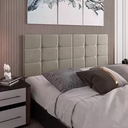 Ver imagem 2 de Cabeceira Painel Bia Estofada Queen Bege Suede 1,60m - Pc Móveis