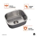 Ver imagem 3 de Cuba Para Cozinha Aço Inox 201 Aimoré 43 cm Pingoo.casa - Prata