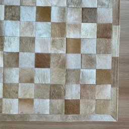 Tapete de Couro Tons de Bege Médio 2,00x3,00 Quadriculado Placa 10cm - 2