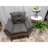 Kit 02 Poltronas Opalas Decorativas Suede Cinza Escuro -Pandora decor - 3