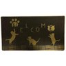 Tapete Capacho de Porta 32x60cm Welcome Gatinho Dourado Jr - 1