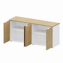Ver imagem 4 de Armário Baixo Escritório 4 Portas C/ Chave 160 Cm F5 Office Cor:macadâmia com Branco