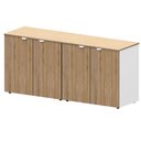 Ver imagem 2 de Armário Baixo Escritório 4 Portas C/ Chave 160 Cm F5 Office Cor:macadâmia com Branco