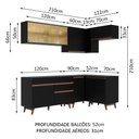 Ver imagem 4 de Armário de Cozinha Completa 332cm Preto/Rustic Reims Madesa XA02