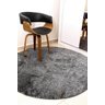 Tapete Redondo Peludo 1,50M Pelo Baixo Preto - 2