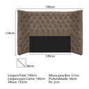 Ver imagem 3 de Cabeceira Casal Everest P02 140 cm para cama Box Suede Marrom - Amarena Móveis