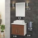 Ver imagem 2 de Conjunto Cairo Mdf Gabinete de Banheiro com Pia e Espelheira
