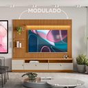 Ver imagem 5 de Rack com Painel Ripado Modulado para Tv até 75 Polegadas Nature Off White Ouro Preto