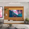 Rack com Painel Ripado Modulado para Tv até 75 Polegadas Nature Off White Ouro Preto - 5