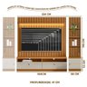 Rack com Painel Ripado Modulado para Tv até 75 Polegadas Nature Off White Ouro Preto - 4