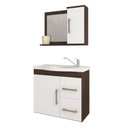 Ver imagem 1 de Gabinete de Banheiro com Cuba e Espelheira Vix 65cm Cafe/branco - Mgm