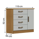 Ver imagem 2 de Cômoda Firenze Cinamomo Off White 4 Gavetas D'Doro