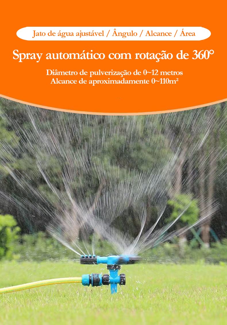 Kit 2 Irrigador Aspersor 360° Jatos Grama Jardins Horta - 6