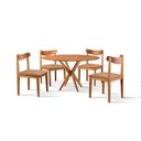 Ver imagem 3 de Conjunto de Sala de Jantar Mesa 120cm com 4 Cadeiras Aurora Marrom/Caramelo