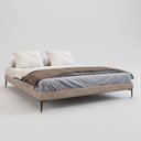 Ver imagem 2 de Cama Base Box Queen Unique 158x198 Sommier Moderno Pés de Ferro Bouclê Capuccino - Desk Design