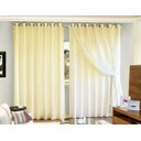 Ver imagem 1 de cortina quarto voal liso c/ forro em tecido palha 4,00x2,80