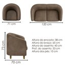 Ver imagem 3 de Kit Poltrona e Namoradeira Aura Pes Madeira Courino Tcs 729 Moll
