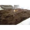 Tapete Sala Peludo 2,00 x 1,40 Mt Marrom Liso Life Tex - 1