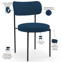 Ver imagem 4 de Cadeira Decorativa Estofada para Sala de Jantar Louise L02 Suede Azul Marinho - Lyam Decor