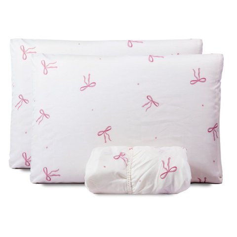 Jogo de Lençol Casal Padrão Lacinhos Micropercal 180 Fios 3 Peças - 100% Poliéster