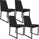 Ver imagem 1 de Kit 04 Cadeiras Para Sala De Jantar Base Aço Industrial Preto Dafne L02 Suede Preto - Lyam Decor