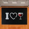 Tapete Capacho Decorativo - Eu Amo Vinho Wine - 1