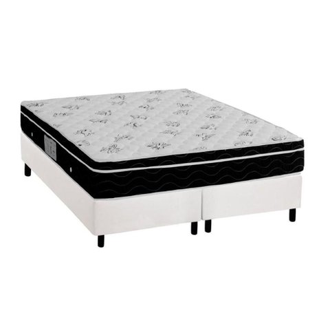 Cama Box Crc Queen +Colchão Molas Super Pocket Physical Ortobom 158x198