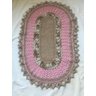 Tapete de Porta Sala e Cozinha Crochê Oval Artesanal Bege - 1