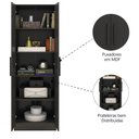 Ver imagem 3 de Guarda Roupas Multiuso Solteiro Organizador 4 Prateleiras Belém Notável Preto