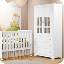Ver imagem 3 de Guarda Roupa Infantil New Katatau 2 Portas 3 Gavetas Branco Fosco