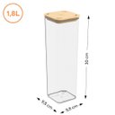 Ver mais imagens de Pote Hermético Quadrado Modo Bambu Cristal 1,8 Litro - Coza