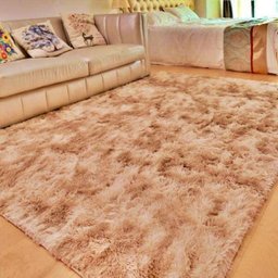 Tapete Felpudo Peludo 200x150 Sala e Quarto Bege Mesclado - 1