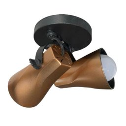 Spot de Sobrepor Octa Duplo Preto Cobre Startec Direcionável E27 - 2
