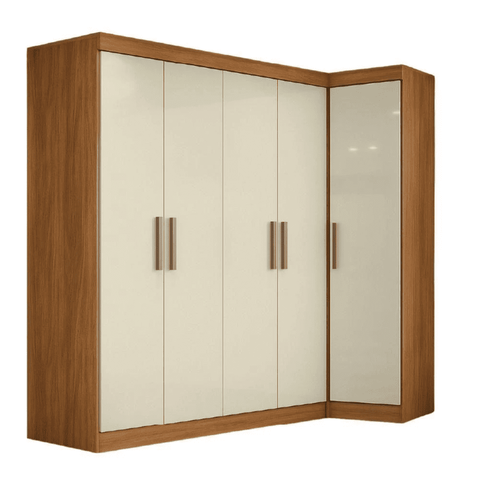 Guarda Roupas Modulado de Canto Madrid com 5 Portas e 2 Gavetas Maxel