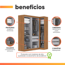 Ver imagem 4 de Guarda Roupas Modulado de Canto Madrid com 5 Portas e 2 Gavetas Maxel