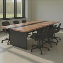 Ver imagem 1 de Mesa Reunião Escritório 6 Lugares Linha Alta 2,40m Noce