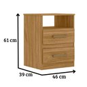 Ver imagem 2 de Mesa de Cabeceira Apolo 2 Gavetas Freijó Moval