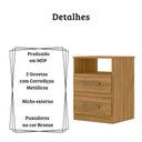 Ver imagem 3 de Mesa de Cabeceira Apolo 2 Gavetas Freijó Moval