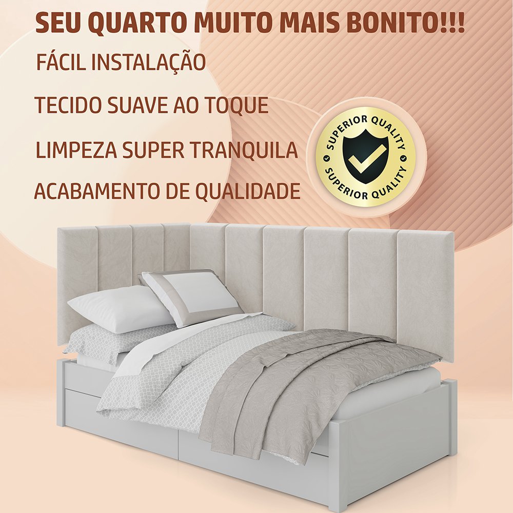 Conjunto de Cabeceira Aurora 1,40x1,95 Cama Box Casal - 5