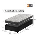 Ver imagem 5 de Cama Box Baú Solteiro King Preto + Colchão Espuma D33 Ortopédico Zidi San Francisco 96x203x59cm