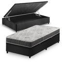 Ver imagem 1 de Cama Box Baú Solteiro King Preto + Colchão Espuma D33 Ortopédico Zidi San Francisco 96x203x59cm