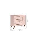 Ver imagem 5 de Conjunto Infantil Retrô Rosa Orion: Berço Orion Mini Cama + Guarda-roupa Orion + Cômoda Orion